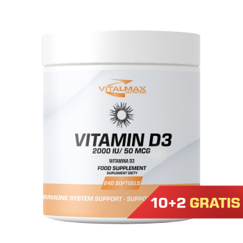 PAKIET Vitalmax Care Vitamin D3 2000IU | 240 softgels 10+2