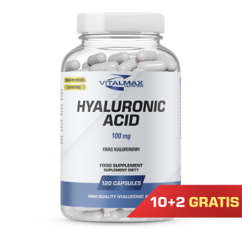PAKIET Vitalmax Hyaluronic Acid Kwas Hialuronowy 100mg | 120 kapsułek 10+2