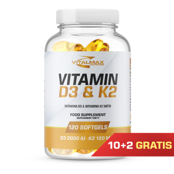 PAKIET Vitalmax Vitamin D3 & K2 MK-7 | 120 softgels 10+2