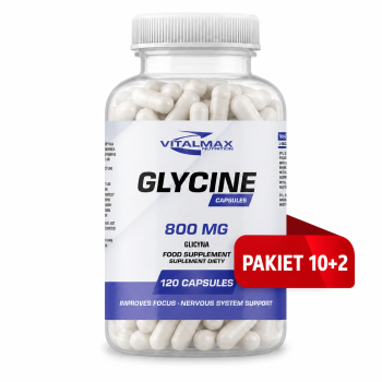 PAKIET Vitalmax Glycine 800mg | 120 kapsułek glicyna 10+2