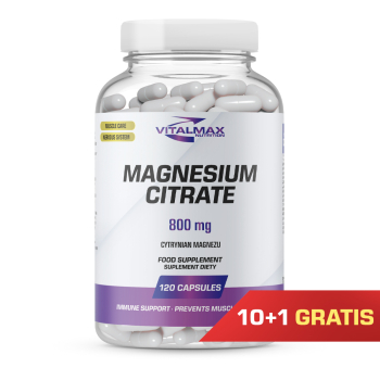 PAKIET Vitalmax Magnesium Citrate | 120 kapsułek 10+1