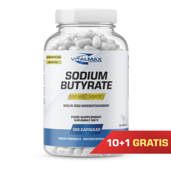 PAKIET Vitalmax Sodium Butyrate Forte 500mg | 100 kapsułek 10+1