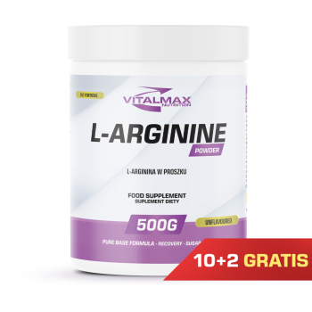PAKIET Vitalmax L-Arginine Powder | 500g pure 10+2